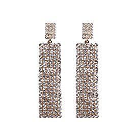 FASHIONABLE 6 LINE DANGLY RHINESTONE POST EARRING SLEQ597