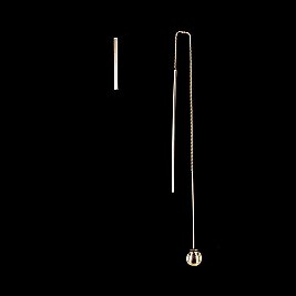 Trendy Metal Bar With Chain Threaded Bar And Metal Bar Earring 2 Piece Set SLERK0023
