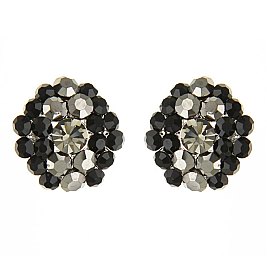 Fashionable Round Stone Cluster Stud Earrings SLERK0105
