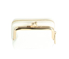 Pebbled Kiss-lock Wallet