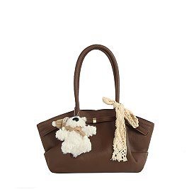 Lace Bow Bag Charm Top Handle Tote Bag