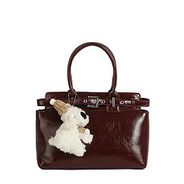 Bag Charm Buckle Top Handle Satchel