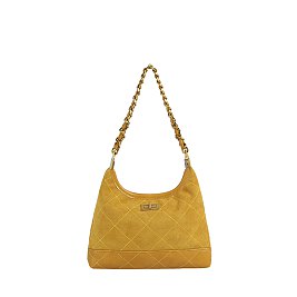 Faux Suede Woven Shoulder Bag