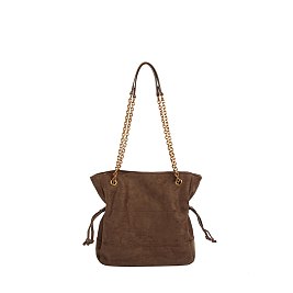 Faux Suede Woven Shoulder Bag