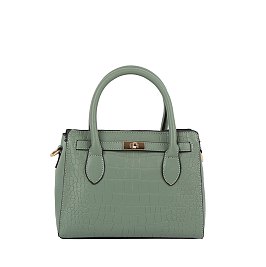 Embossed Croc Top Handle Satchel