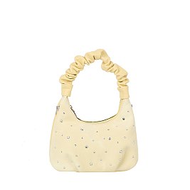 Studded Ruched Handle Satchel