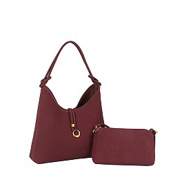 Faux Suede 2-in-1 Shoulder Bag