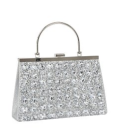 Glitter Crystal Top Handle Clutch Evening Bag