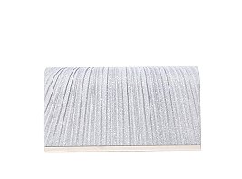 Glitter Pleated Flap Clutch