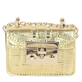Croc Aligator Flap Mini Crossbody Bag