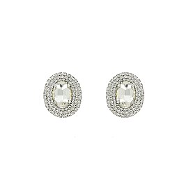 FASHIONABLE Oval MIRROR STONE EARRING