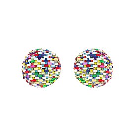 Large Trendy  Sparkling Ball Stud Earrings