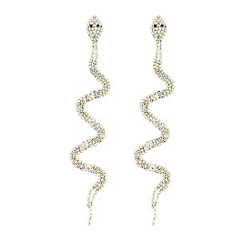 STUNNING RHINESTONE SNAKE POST EARRINGS