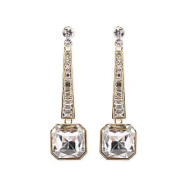 TRENDY SQUARE GEM DROP EARRINGS SLEY3656