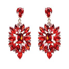 FASHIONABLE SQUARE RHINESTONE EARRING W/ POINTS ON EDGE SLEY8158