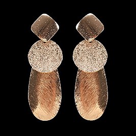 Trendy Geometric Triple Drop Post Earrings SLEY8539