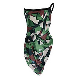GEOMETRIC CAMOUFLAGE FACE TUBE SCARF MASK W/EAR LOOPS