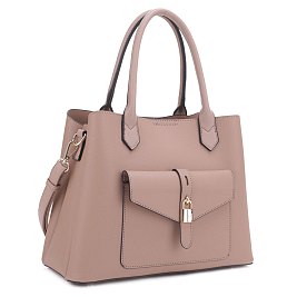Front Envelope Flap Padlock Satchel Bag