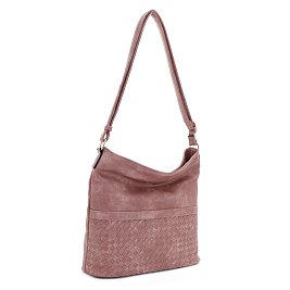 Woven Hobo bag with zip-top closure