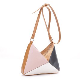  Block Triangle Fold Crossbody Bag