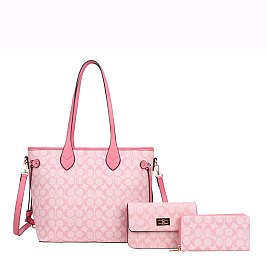 3in1 Oval Monogram Handbag Wallet Set