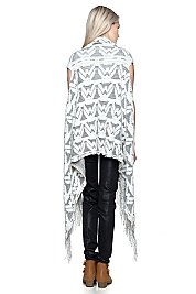 Pack of (6 Pieces) Assorted Colors Fringe Knitted Poncho FM-FTZWSF197
