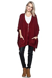 Pack of 6 pieces Elegant Zip Front Knitted Poncho FM-WSF201