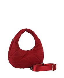 Quilted Nylon Hobo Shoulder Bag