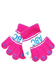 Pack of 12 Charming Alphabet Assorted Color Kids Winter Gloves