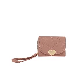 Quilted Heart Tri-fold Wallet Wristlet