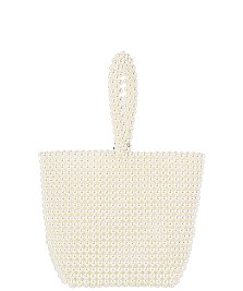 Beaded Pearl Clutch Wristlet Bag