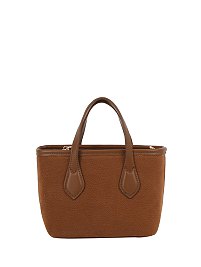 Faux Suede Top Handle Tote Satchel