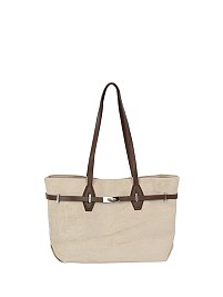Faux Suede Belted Tote Shopper