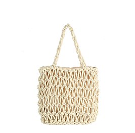 Crocheted Woven Macrame Shoulder Tote