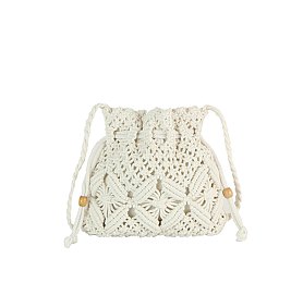 Crocheted Woven Macrame Drawing Crossbody