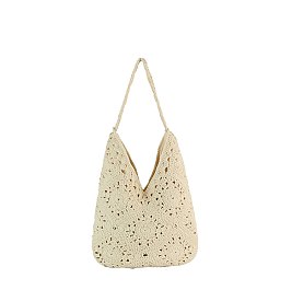 Monochrome Woven Crochet Slouch Tote