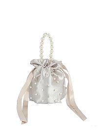 Satin Pearl Bucket Bag