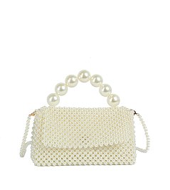 Pearl Beaded Top Handle Satchel