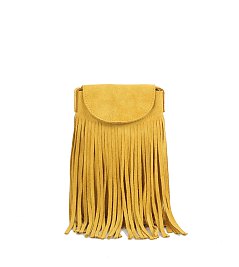 Faux Suede Fringe Crossbody Bag