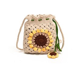 Sunflower Crochet Crossbody Bag