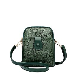 Embossed Flower Western Crossbody Bag