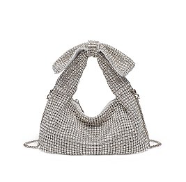 Rhinestone Bow Slouchy Purse