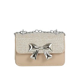 Bow Glitter Flap Mini Handbag