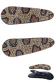 PACK OF 12 ASSORTED COLOR 2-PC RHINESTONE HAIR CLIP SET