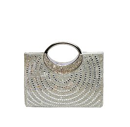 Rhinestone Round Handle Clutch