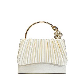 Pleated Satin Flap Clutch