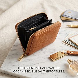 Zip Closure Half Wallet