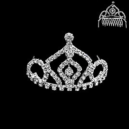 DAINTY RHINESTONE COMB TIARA SLHCW115
