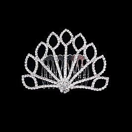 Stylish Rhinestone Peacock Tail Hair Comb SLHCY3563