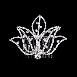 Fashionable Rhinestone Flower Hair Comb SLHCY3568